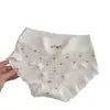 Pantis de algodón A-class con volantes frescos para mujer, algodón puro, 10A antibacteriano, algodón completo, entrepierna extendida, dulces pantis tipo triángulo para mujer