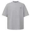 Camiseta Pesada de Manga Corta Estilo Retro Americano Nanxia, Unisex, Corte Holgado, Hombros Caídos, Color Sólido, Para Usar Sola, Nuevo Estilo de Verano