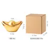 Nuevo adorno de lingote de vidrio estilo chino bañado en plata y rociado con oro para entrada de casa y oficina decoración feng shui venta al por mayor