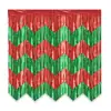 Cortina de Seda Roja Brillante y Verde para Lluvia Banner Decoración de Fiesta Navideña Fondo Ola Borla Empalme DIY Guirnalda de Navidad