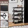 Zapatero estilo vintage para entrada de casa, plegable de múltiples capas, no requiere instalación, estante de almacenamiento para zapatos de dormitorio, solución de almacenamiento de zapatero