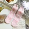 Meias Grossas para Mulheres no Inverno, Outono e Inverno de Fleece Coral, Meias Longas para Maternidade, Meias de Chão Quentes de Pelúcia com Forro de Fleece Espessadas para Dormir