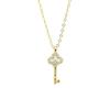 Colar Chave de Prata Esterlina S925 Banhado a Ouro Feminino Luxo Leve Design Nicho Corrente Clavicular de Alto Nível Corrente para Suéter Outono e Inverno Diamante Completo