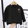Camisa Básica de Lã Dupla Face com Gola Meia-Alta Infantil para Meninos e Meninas Outono e Inverno Jaqueta Interna Camiseta de Manga Longa Estilo Ocidental