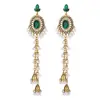 Pendientes étnicos de talla europea y americana más vendidos, pendientes largos ovalados en forma de lágrima, estilo étnico elaborado y creativo con incrustaciones de diamantes de alta gama