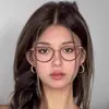 Armazón de Gafas para Miopía Estilo Cat-Eye Marrón Frío Ultraligero para Mujer con Armazón Grande Anti Luz Azul para Caras Cuadradas y Redondas