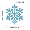 Decoraciones de Navidad 10 cm Copos de Nieve Plástico Copos de Nieve Enpolvados Decoración de Árbol de Navidad Colgantes de Copos de Nieve Calados