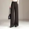 Pantalones de pierna ancha de moda para mujer, nuevo modelo otoño 2026, de cintura alta, con caída, pantalones rectos holgados, elegantes y versátiles, pantalones casuales largos hasta el suelo