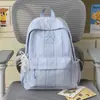Mochila listrada fresca e natural para mulheres, novo modelo 2026, simples, casual, leve, bolsa escolar estudantil de grande capacidade