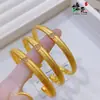 Conjunto de Joias Pulseira Anel Cabaça Escovada Diamante Brilhante High-End Estilo Mid-Century Ouro Areia Popular do Xiaohongshu