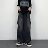 Jeans de mezclilla lavada de pierna ancha, holgados, casuales, con bolsillos grandes, estilo retro de Hong Kong, para hombres y mujeres, nuevos papás