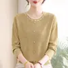 Colección de otoño de mamá: top chic de manga larga, nuevo estilo 2026, moderno y de corte holgado, efecto adelgazante, suéter de punto para otoño, prenda interior y suéter
