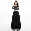 Pantalones Anchos de Pierna Ancha Sueltos Estilo Retro de Moda Otoño/Invierno 2026 con Estampado de Leopardo para Mujer