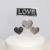 Cumpleaños Dorado Nueva Estrella de Cinco Puntas Tarjeta Feliz Estrella Amor Mesa de Postres Disfraz Bandera de Pastel Enchufe