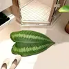 Alfombra absorbente antideslizante para baño del hogar, alfombra absorbente con drenaje de agua para encimera de cocina, alfombrilla de suelo simple de tierra de diatomeas con forma de hoja