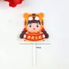 Decoração de Bolo de Ano Novo 2023 Decoração de Cola Macia para Meninos e Meninas Enfeite de Ano Novo Tigre Tigre Shengwei Cartão de Bolo de Aniversário