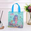 Bolsa de regalo con estampado de sirena, bolsa de regalo para fiesta de cumpleaños, bolsa de tela no tejida, bolsa de embalaje para llevar con estampado