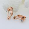 Pendientes de Clip con Circonita de Colores Chapados en Oro Real de 18K Convertidor de Pendiente a Clip de Oreja Clip de Oreja en Forma de U Accesorios de Joyería DIY