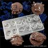 Molde de Chocolate de Plástico Duro PS Molde de Cubitos de Hielo Rosa Herramientas para Hornear Gelatina 3D Disponibles en Varios Estilos