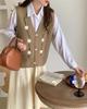 2026 Primavera e Outono Novo Estilo Solto Estilo Coreano Camisa Colete Camada Estilo Suave Bordado Flor Tricô Colete Roupas Femininas