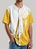 Verano 2025 Amazon Nuevo Casual Moderno Deportivo para Hombre Camiseta de Contraste con Letras Estampado 3D Cuello Redondo Béisbol