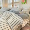 Conjunto de Cama de Veludo Leite Espesso de Inverno Quatro Peças 2025 Novo Conjunto de Cama de Veludo Coral com Forro de Lã Lençóis Capa de Edredom Roupa de Cama Conjunto de Três Peças