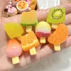 Miniaturas Realistas de Comida, Modelos de Resina de Sorvete e Frutas, Acessórios de Cabelo DIY, Pingentes para Chaveiro, Fivelas de Sapato, Pequenos Acessórios Decorativos