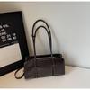 Bolso Cuadrado Pequeño de Gran Capacidad Texturizado Transfronterizo Nuevo Tendencia Otoño e Invierno 2025 Bolso de Hombro y Axila Bolso de Viaje Simple Retro