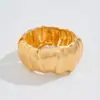 Pulsera Popular Transfronteriza de Metal Brillante con Forma de Ola Estilo Minimalista Europeo y Americano Pulsera Abierta Irregular Fábrica de Joyería para Mujer