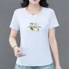 Novo Produto 2026: Camiseta Feminina de Verão com Manga Curta e Estampa de Desenho Animado, Modelagem Solta, Tamanho Grande, Moda que Emagrece e Cobre a Barriga