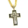 Comercio exterior Europa y Estados Unidos fabricantes de joyería hip-hop directo personalidad diamante cruz colgante collar accesorios para hombre colgante