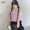 Camiseta YOJIA para Niñas 2026 Otoño Nueva Sudadera con Capucha Casual de Manga Larga Top Casual Infantil para Niños Mayores