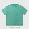 Camiseta Vintage Lavada de Manga Curta 230g Novo Estilo Transfronteiriça, Camiseta de Algodão Puro Solta Tendência com Flocos de Neve, Estilo Europeu e Americano