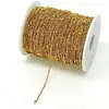 Corrente de Contas com Clipe Lateral de 1,5 mm Corrente de Contas Planas DIY Cor Dourada 18K Aço Titânio Conservador de Cor Corrente Torcida Acessórios para Joias Atacado