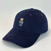 Gorra de Béisbol de Pana Bordada de Oso para Otoño e Invierno para Mujer, Gorra de Pico Ancho Retro Americana para Cabeza Grande que Adelgaza la Cara para Hombre