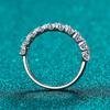 Joyería de Plata de Ley 925 Anillo de Moissanita para Mujer Nicho Lujo Ligero Anillo Apilable Joyería que No se Desvanece Venta Directa de Fábrica Diamante