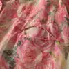 Foto Real de Verão Anti-Sol Casual Moda Solto Retrô Floral Petite Versátil Ultra-Fino Ramie Manga Longa Conjunto