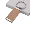 Amazon Transfronterizo Aleación de Zinc Madera de Haya Rectangular Doble Cara Llavero en Blanco Grano de Madera DIY Llavero Impreso