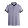 Polo de manga corta para hombre con cuello acanalado de color de contraste, top básico negro para negocios y uso diario, disponible en varios colores para entrega inmediata