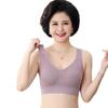 Nova mãe roupa íntima ondulado cor sólida colete em forma de U bonito volta plus size para idosos sutiã franzido atacado