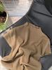 Omalai Jersey de Punto de Manga Corta Color Sólido Adelgazante Versátil con Cuello Alto 28 Colores 4226