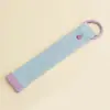Chaveiro Colorido Macaron Estilo Ins Coreano de 32mm com Fita, Tira de Lona Bordada, Tira Trançada e Porta-DIY
