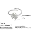 Anillo abierto de acero inoxidable con baño de oro de 18 quilates, estilo ins, en capas, de lujo ligero, con racimo de corazón de nariz de cerdo y flor, incrustado con circonita, joyería para mujer