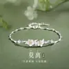 Pulsera de Flor de Jazmín de Plata de Ley S925 Mo Li para Mujer, Estilo Nicho de Gama Alta con Flores de Diamante Brillantes, Regalo de Cumpleaños para Novia