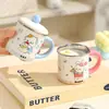 Vaso de agua para niños de acero inoxidable 316 con tapa, vaso para beber para bebé, taza de leche de dibujos animados para guardería, anti-quemaduras y anti-caídas