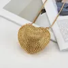 Tendencia Transfronteriza Bolso para Labial de Diamantes Brillantes para Mujer Mini Decoración de Cadena de Corazón con Bolsita Bolsita para Auriculares con Forma de Corazón de Moda para Mujer