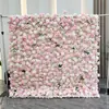 Parede de Fundo com Flores Artificiais Atacado, Parede de Flores Artificiais Popular para Fotos, Arranjo de Flores para Decoração de Hotel, Parede de Flores de Rosa para Casamentos Internos