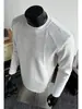 Camiseta de Manga Larga de Algodón Desestructurada con Empalmes para Hombre, Sudadera Pesada Estilo Americano para Primavera y Otoño, Camiseta Base de Capa Interior Cleanfit
