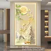 Pintura com Luz LED de Alta Qualidade para Entrada Pintura Decorativa Corredor de Alta Qualidade Corredor Pintura para Pendurar Mural de Nove Peixes Fábrica de Origem