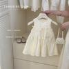 Vestido Infantil Tongxingyuan com Laço Verão 2025 Novo Estilo Coreano Saia Lâmpada Infantil Regata Estilo Ballet